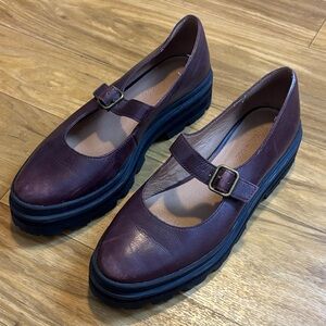 Madewell Women's Brown Leather Mary Jane lugsole size 8